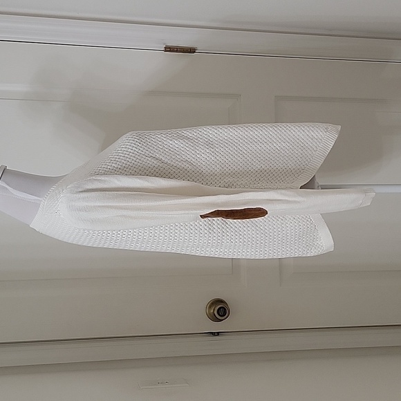 Lety & Me Size L Ivory Elbow Patch Curved Hem Sweater, Excellent Used Condition - Picture 6 of 12